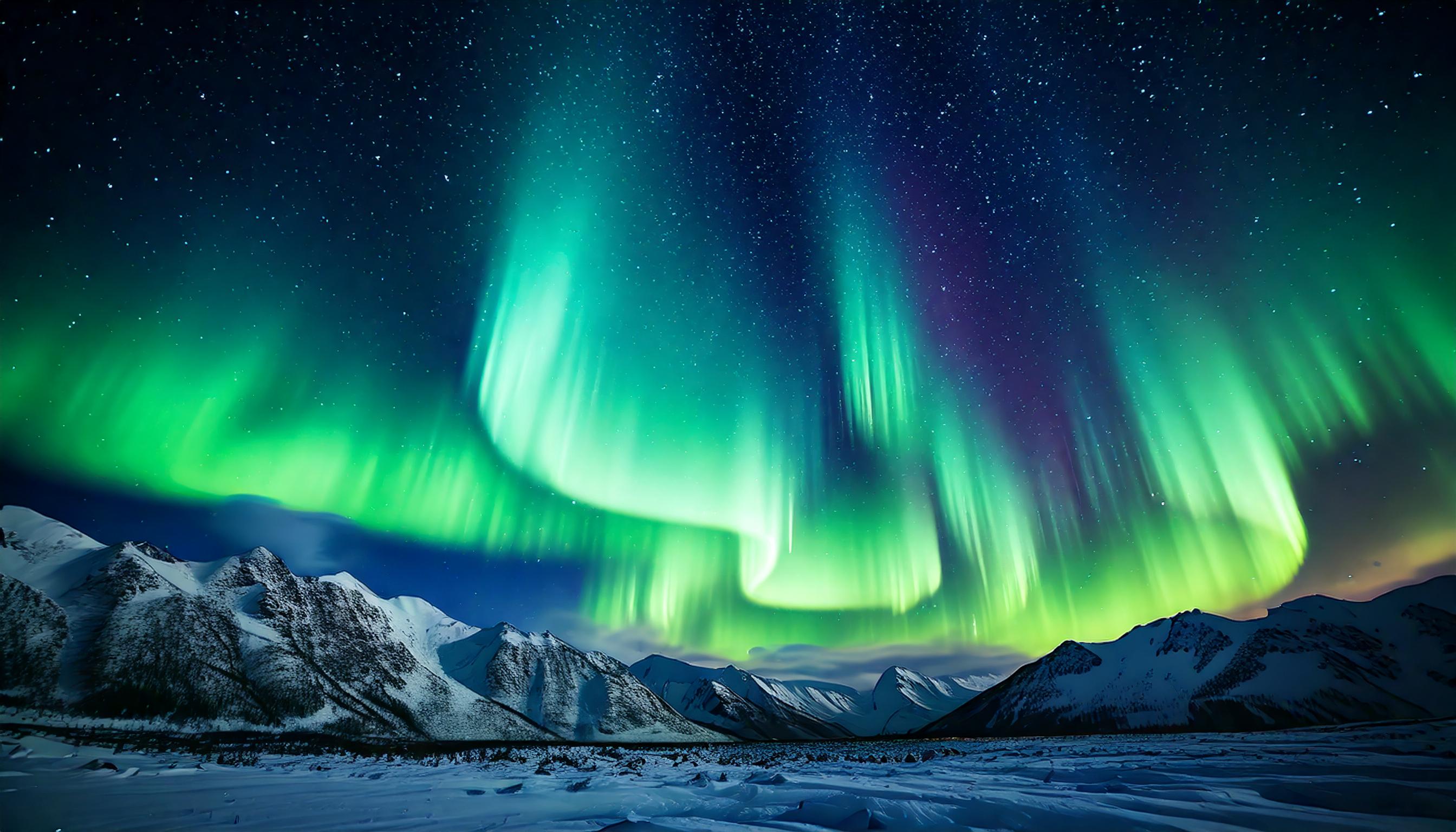 aurora borealis in night sky