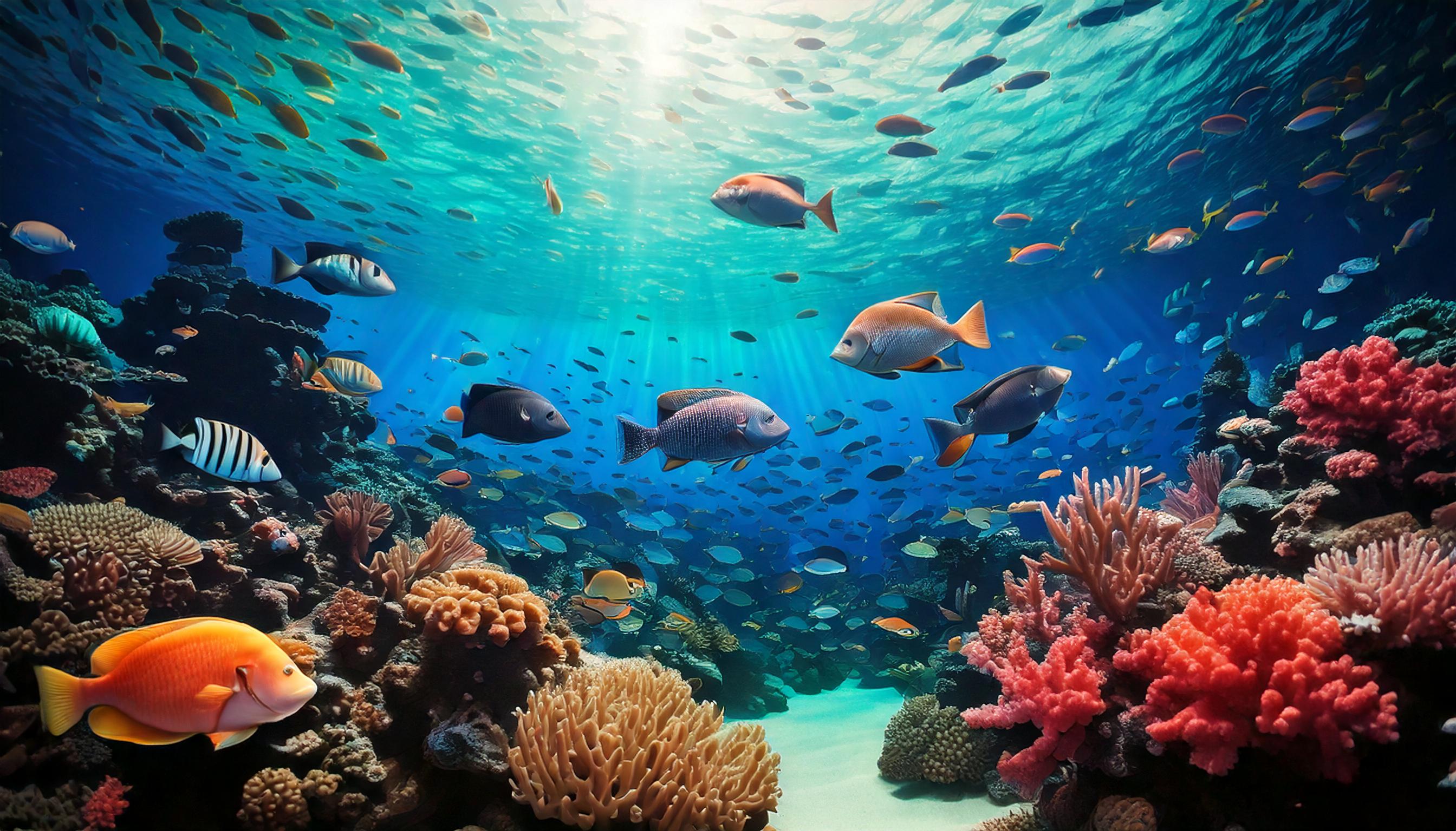 underwater world with fish