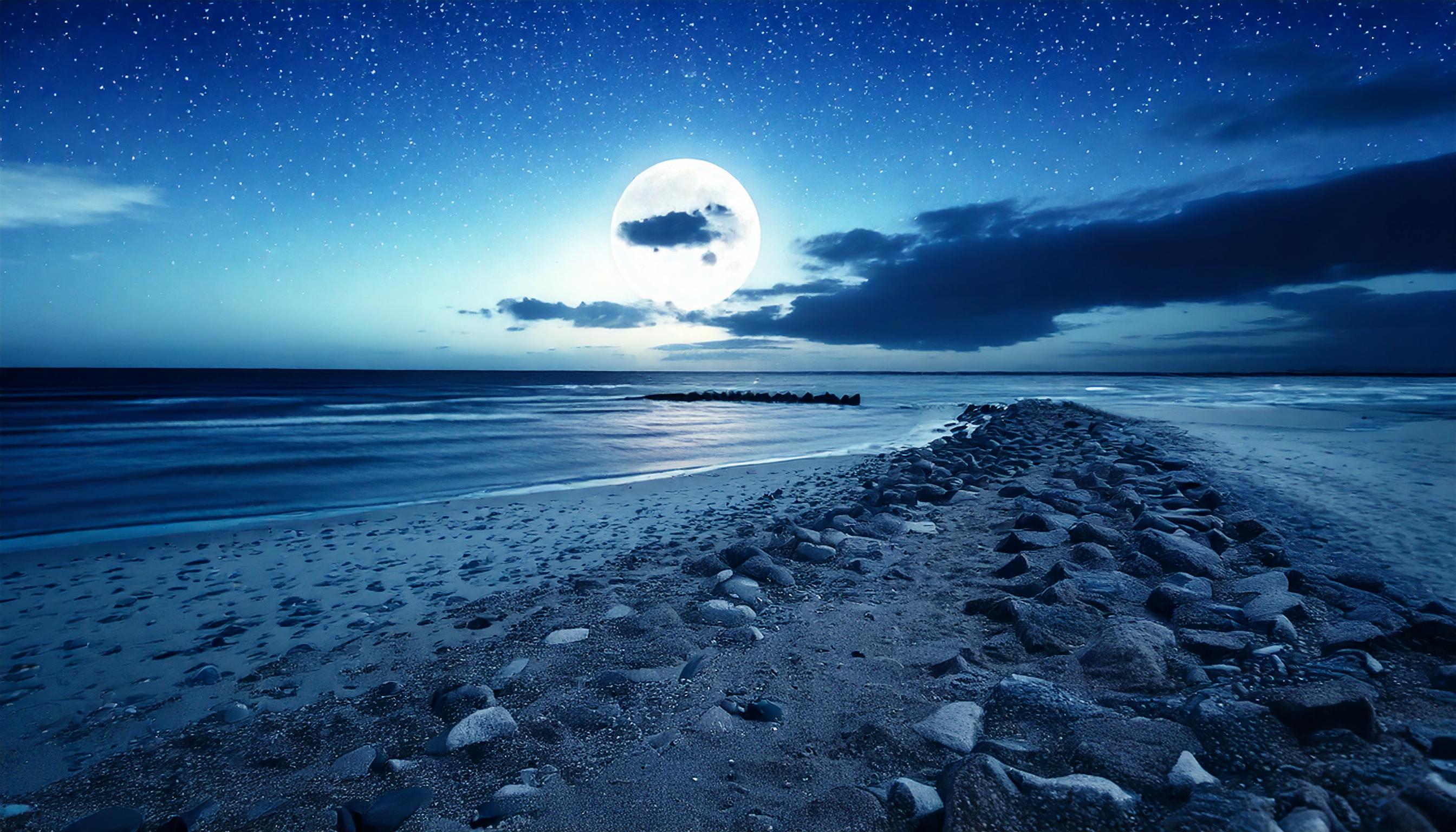 moonlit beach