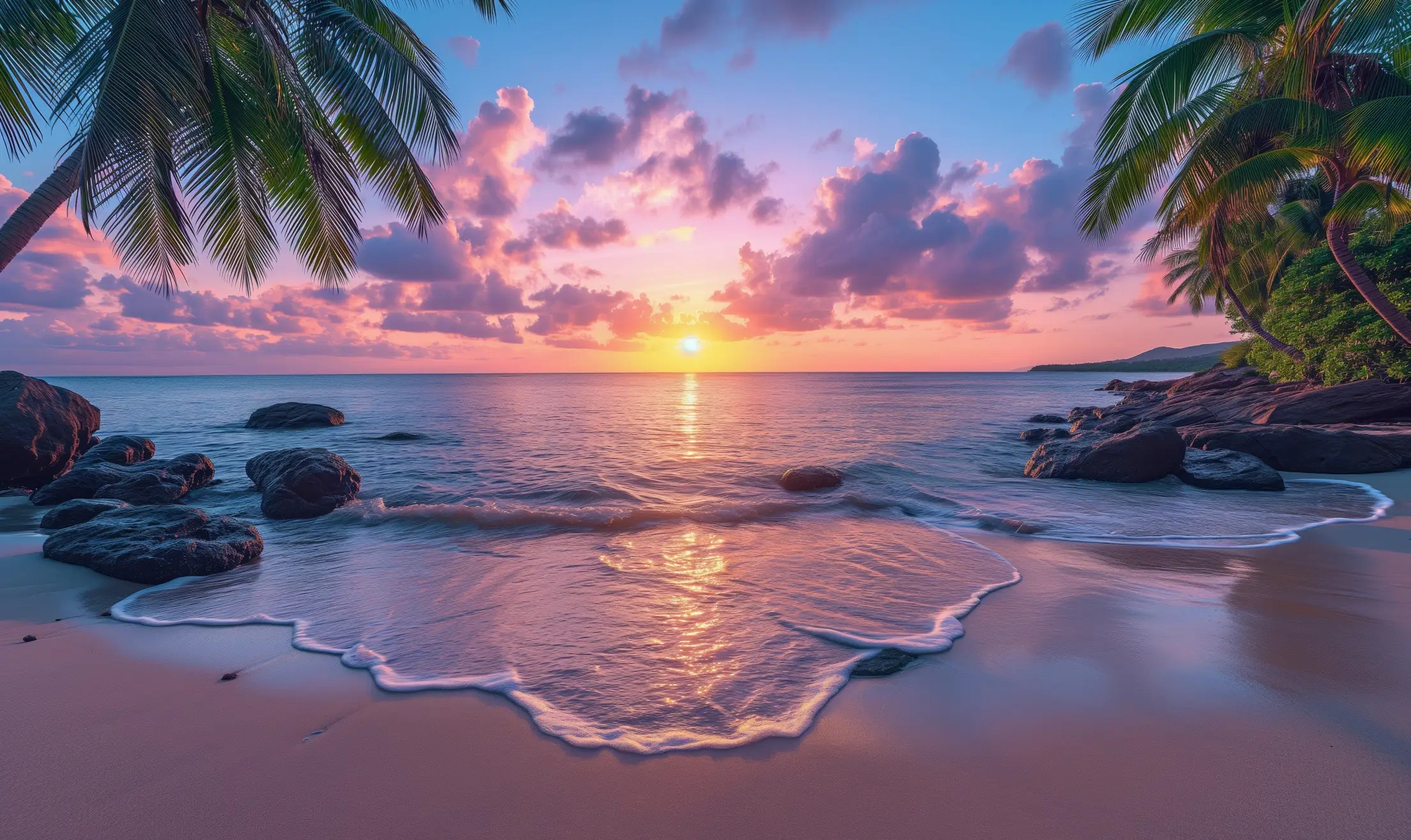 tropical beach sunset