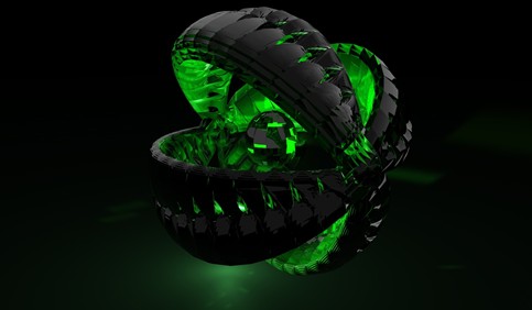 3d abstract green dark