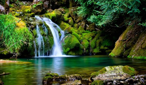 3d nature mountain waterfall