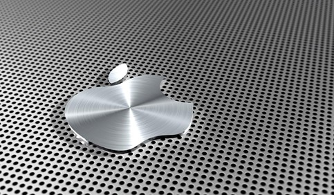 apple logo metalic