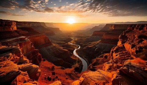 breathtaking canyon at sunset