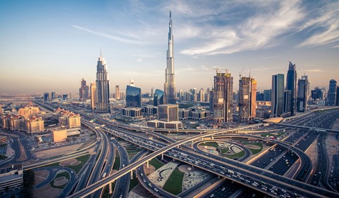 dubai city aeroplane view