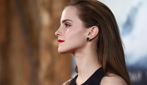 emma watson black dress celebrity side view