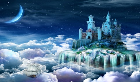 fantasy castle in the clouds