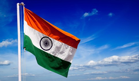 flag of india sky background