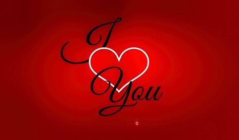 i love you red background