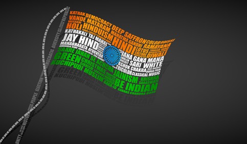 india flag design dark background