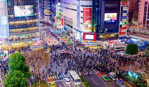 japan shibuya crossing bustle