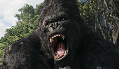 king kong roaring fiercely