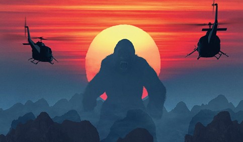 king kong silhouette sunset