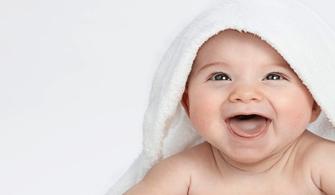 laughing baby white background