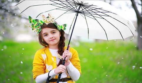 pretty cute girl with umbrella