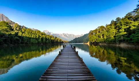 serene lake with mountains