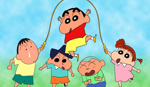 shinchan and his friends playing together