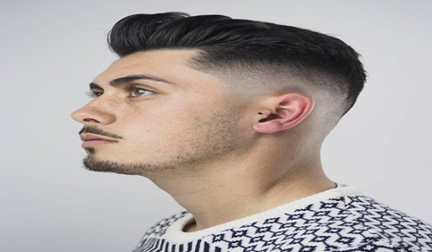 tapered fade with clean quiff