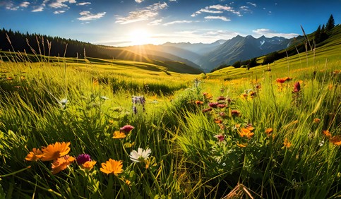 vibrant meadow with wildflowers